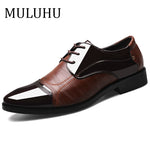 Load image into Gallery viewer, MULUHU Spring Autumn Men Shoes Leather Business Oxford Leather Shoes Office Wedding Lace Up Flat Shoes Plus Size 38-48

