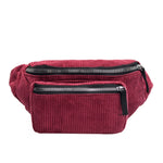 Load image into Gallery viewer, corduroy Waist Bag designer Zipper Chest Bag Sport Canvas Fanny Pack Girl Waist Belt Bags Fashion Phone Waist Pack for women
