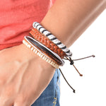 Load image into Gallery viewer, 4-6PC Vintage Multilayer Leather Bracelet For Men Fashion Braided Handmade Rope Wrap Bead Charm Woven Bracelets Male Gift
