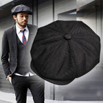 Load image into Gallery viewer, Casquette Four Seasons Cotton And Linen Black Men's Newsboy Hat Male Beret Men And Women Retro England Visor Big Head Cap BLM20
