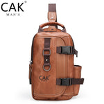 Load image into Gallery viewer, CAK New Multifunction Crossbody Sling Bag for Men Anti-theft Leather Shoulder Bags For iPad Male Waterproof Trip Chest Bag Pack
