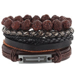 Load image into Gallery viewer, 4-6PC Vintage Multilayer Leather Bracelet For Men Fashion Braided Handmade Rope Wrap Bead Charm Woven Bracelets Male Gift
