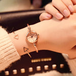 Load image into Gallery viewer, Small Gold Bangle Bracelet Luxury Watches Stainless Steel Retro Ladies Quartz Wristwatches Fashion Casual Women Dress Watch
