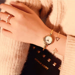 Load image into Gallery viewer, Small Gold Bangle Bracelet Luxury Watches Stainless Steel Retro Ladies Quartz Wristwatches Fashion Casual Women Dress Watch
