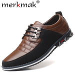 Load image into Gallery viewer, Merkmak Autumn Genuine Leather Men Casual Shoes Breathable lace-up Oxfords Dress Business Formal Wedding Party Big Size Shoes
