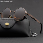 Load image into Gallery viewer, Classic Gothic Steampunk Sunglasses Polarized Men Women Brand Designer Vintage Round Metal Frame Sun Glasses High Quality UV400
