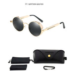 Load image into Gallery viewer, Classic Gothic Steampunk Sunglasses Polarized Men Women Brand Designer Vintage Round Metal Frame Sun Glasses High Quality UV400
