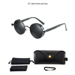 Load image into Gallery viewer, Classic Gothic Steampunk Sunglasses Polarized Men Women Brand Designer Vintage Round Metal Frame Sun Glasses High Quality UV400
