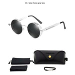 Load image into Gallery viewer, Classic Gothic Steampunk Sunglasses Polarized Men Women Brand Designer Vintage Round Metal Frame Sun Glasses High Quality UV400
