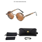 Load image into Gallery viewer, Classic Gothic Steampunk Sunglasses Polarized Men Women Brand Designer Vintage Round Metal Frame Sun Glasses High Quality UV400
