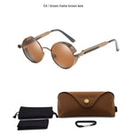 Load image into Gallery viewer, Classic Gothic Steampunk Sunglasses Polarized Men Women Brand Designer Vintage Round Metal Frame Sun Glasses High Quality UV400
