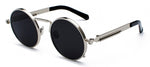 Load image into Gallery viewer, Peekaboo clear red sunglasses men steampunk 2019 metal frame retro vintage round sun glasses for women black uv400
